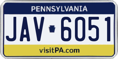 PA license plate JAV6051