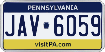 PA license plate JAV6059