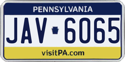 PA license plate JAV6065