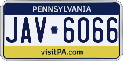 PA license plate JAV6066