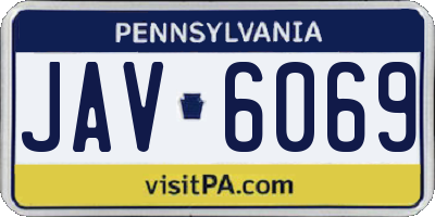 PA license plate JAV6069