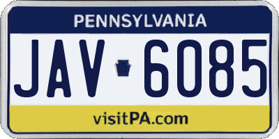 PA license plate JAV6085