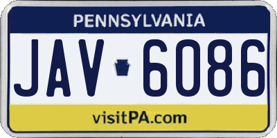 PA license plate JAV6086