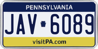 PA license plate JAV6089