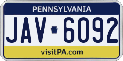 PA license plate JAV6092
