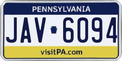PA license plate JAV6094