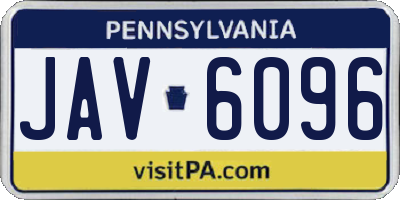 PA license plate JAV6096