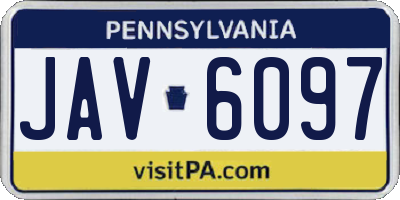 PA license plate JAV6097