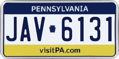 PA license plate JAV6131