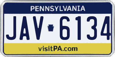 PA license plate JAV6134