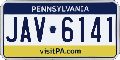 PA license plate JAV6141
