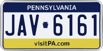 PA license plate JAV6161