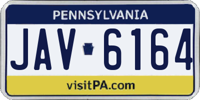 PA license plate JAV6164