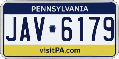 PA license plate JAV6179