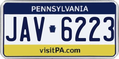 PA license plate JAV6223