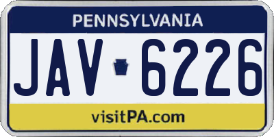 PA license plate JAV6226