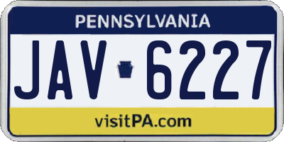 PA license plate JAV6227