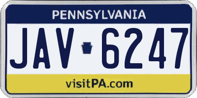 PA license plate JAV6247