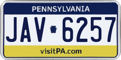 PA license plate JAV6257