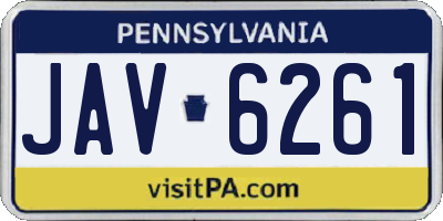 PA license plate JAV6261