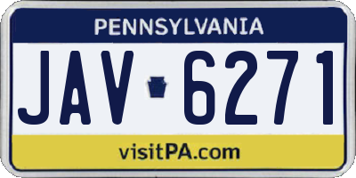 PA license plate JAV6271