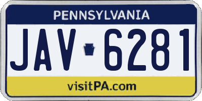 PA license plate JAV6281