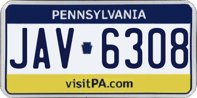 PA license plate JAV6308