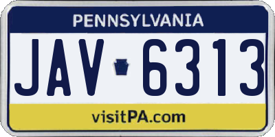 PA license plate JAV6313