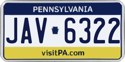 PA license plate JAV6322