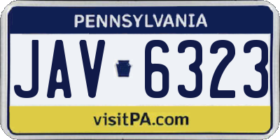 PA license plate JAV6323