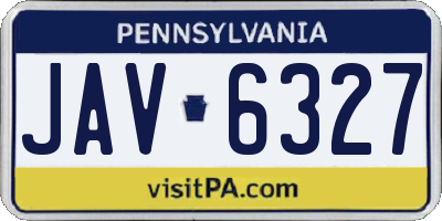 PA license plate JAV6327