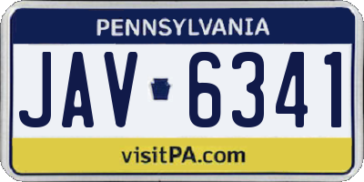 PA license plate JAV6341