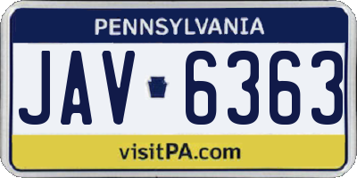 PA license plate JAV6363