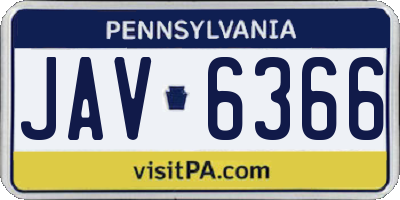 PA license plate JAV6366