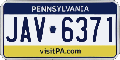 PA license plate JAV6371