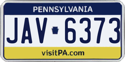 PA license plate JAV6373