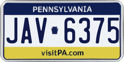 PA license plate JAV6375