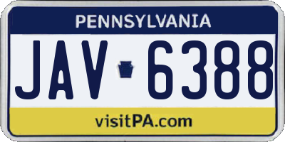 PA license plate JAV6388