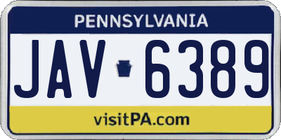 PA license plate JAV6389