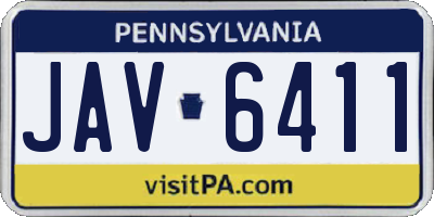 PA license plate JAV6411