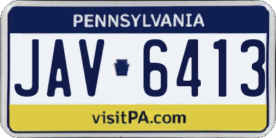 PA license plate JAV6413