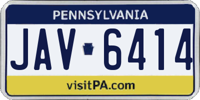 PA license plate JAV6414