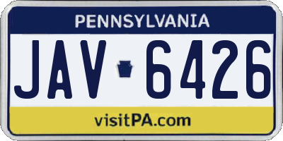 PA license plate JAV6426