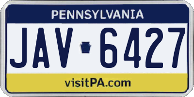 PA license plate JAV6427