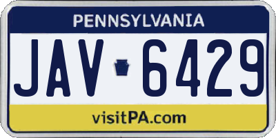 PA license plate JAV6429