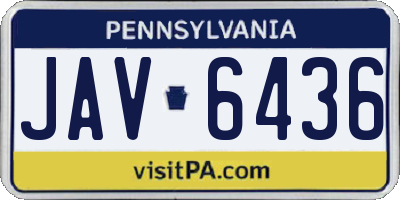 PA license plate JAV6436