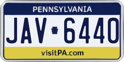 PA license plate JAV6440