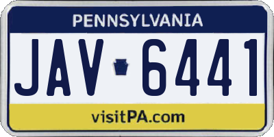 PA license plate JAV6441