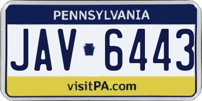 PA license plate JAV6443