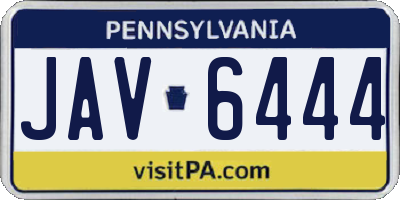 PA license plate JAV6444